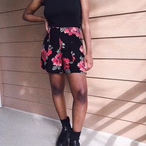 Floral High-Waisted Cotton Shorts